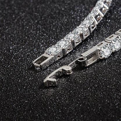 Pulsera de plata esterlina Lihong S925 para mujer, con circonitas, diseño de pelota de tenis, abalorio de compromiso, joyería de boda de moda, 4 mm, 16-20 cm 