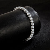 Lihong S925 Sterling Silver Bracelet For Women Zircon Tennis Ball Simple Engagement Charm Fashion Wedding Jewelry 4mm 16-20cm 