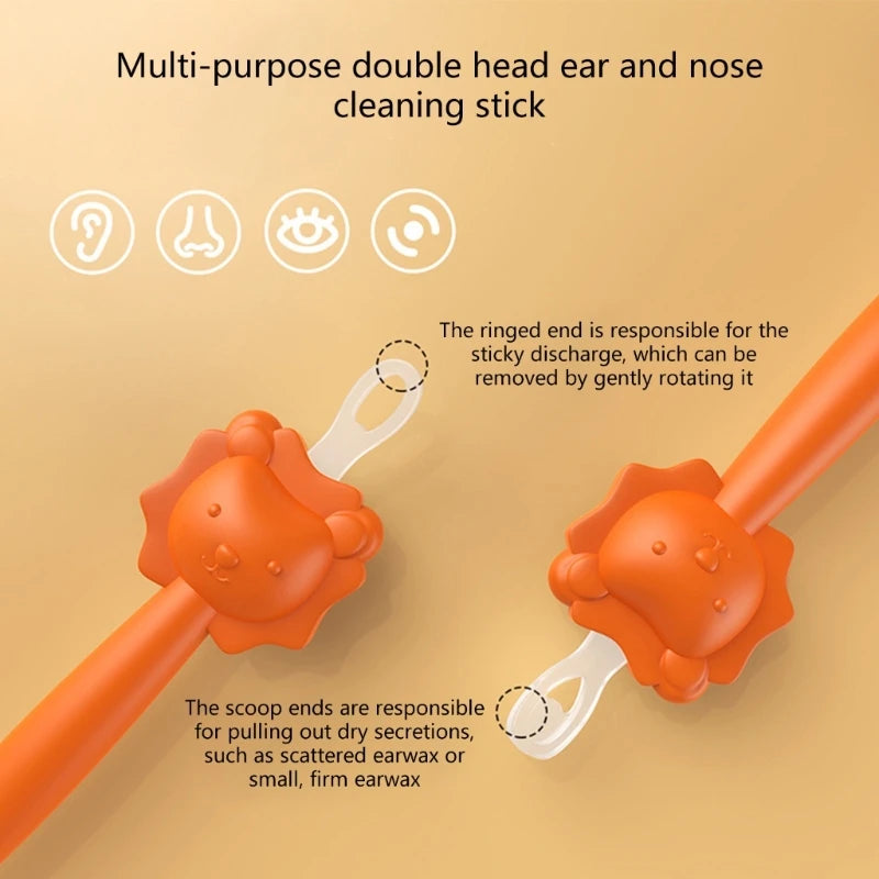 Nose Ear Cleaner for Kids, Safe Soft Cleaning Stick, Nasal Booger Remover, Washable, Earwax Cleaner 