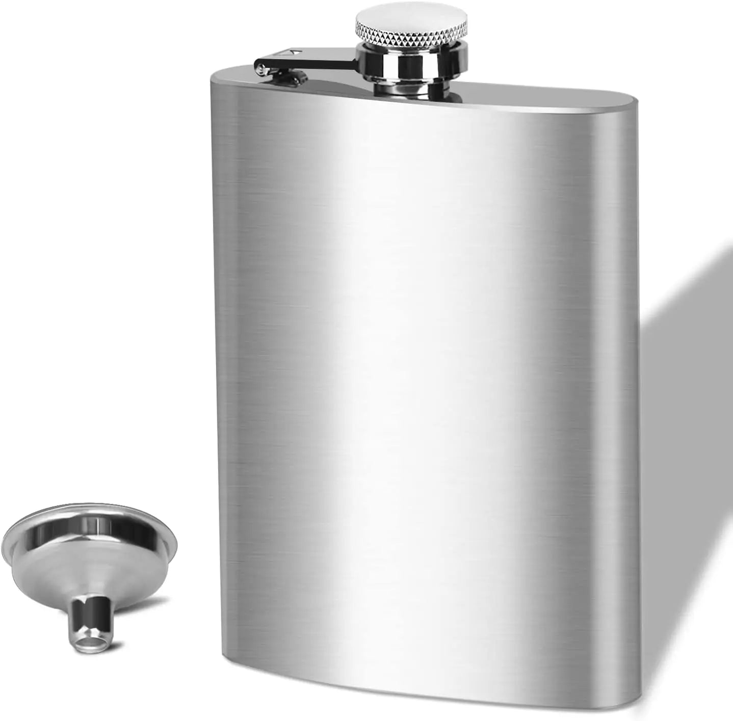 LMETJMA 1 4 5 6 7 8 9 10 oz Stainless Steel Hip Flask with Pocket Funnel Hip Flask Alcohol Whiskey Screw Cap KC0139 