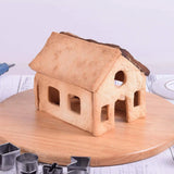 Lmetjma-Christmas Cookie Cutter Set, Gingerbread House, Stainless Steel Mold, Biscuit Cake, JT269, 10 pcs 