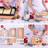 Lmetjma-Christmas Cookie Cutter Set, Gingerbread House, Stainless Steel Mold, Biscuit Cake, JT269, 10 pcs 