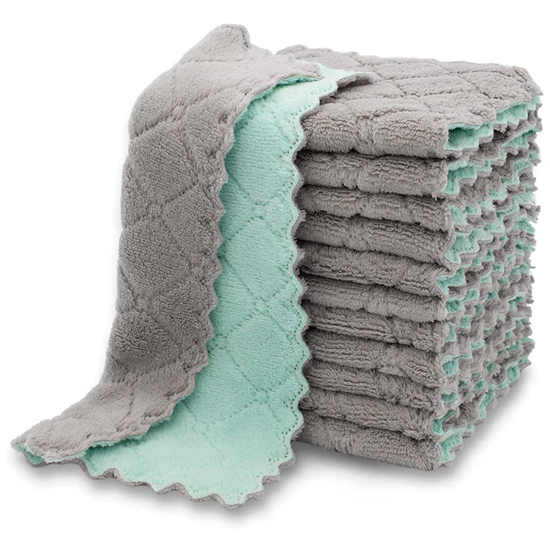 Lmetjma-Super Absorvente Coral Velvet Dishtowels, pano de cozinha, toalhas de prato, antiaderente, óleo, lavável, secagem rápida, JT224, 10pcs