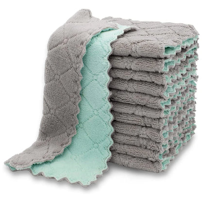 Lmetjma - Paños de cocina de terciopelo coral superabsorbentes, antiadherentes, lavables, de secado rápido, JT224, 10 unidades 