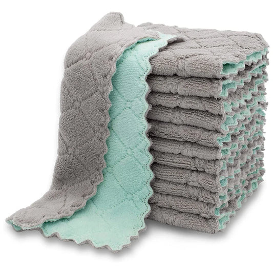 Lmetjma - Paños de cocina de terciopelo coral superabsorbentes, antiadherentes, lavables, de secado rápido, JT224, 10 unidades 
