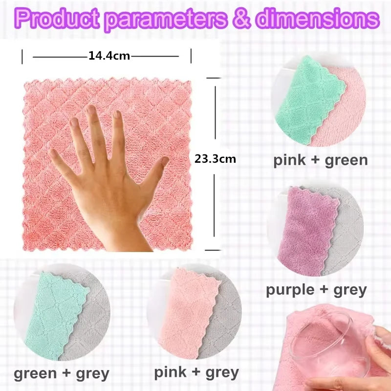 Lmetjma-Super Absorvente Coral Velvet Dishtowels, pano de cozinha, toalhas de prato, antiaderente, óleo, lavável, secagem rápida, JT224, 10pcs