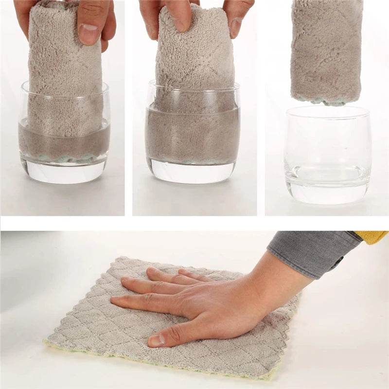 Lmetjma-Super Absorvente Coral Velvet Dishtowels, pano de cozinha, toalhas de prato, antiaderente, óleo, lavável, secagem rápida, JT224, 10pcs