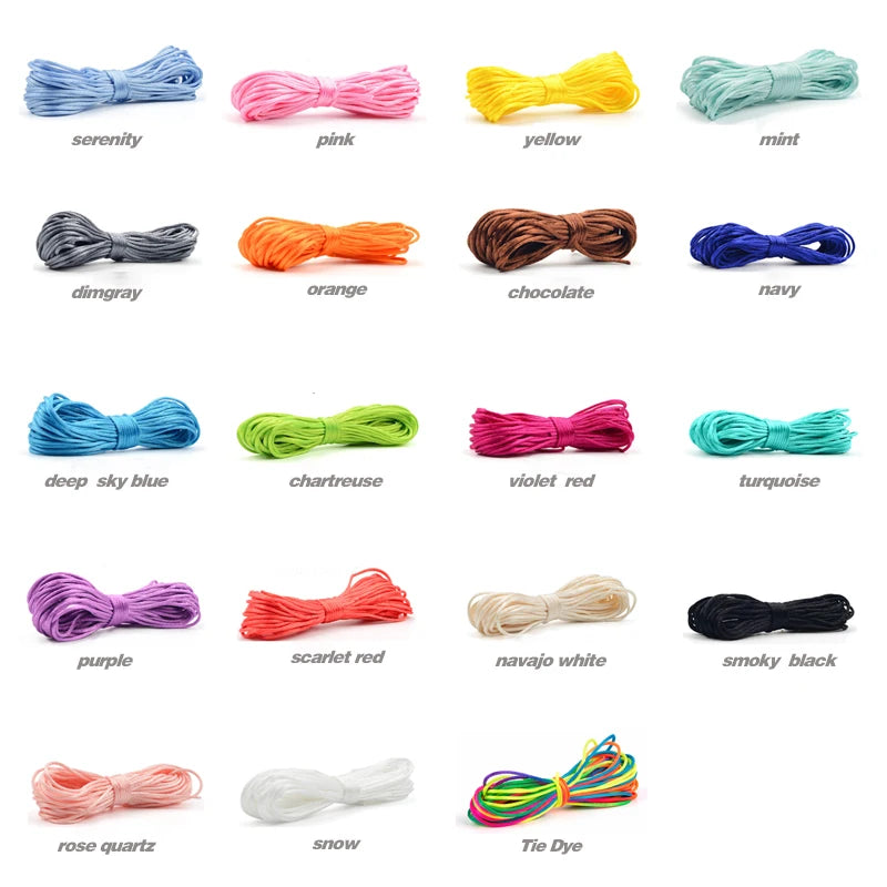 LOFCA-Colorful Nylon Cord for Baby Teething Ring, Pacifier Clip, DIY Accessories, Necklace, Pendant, Jewelry Making 