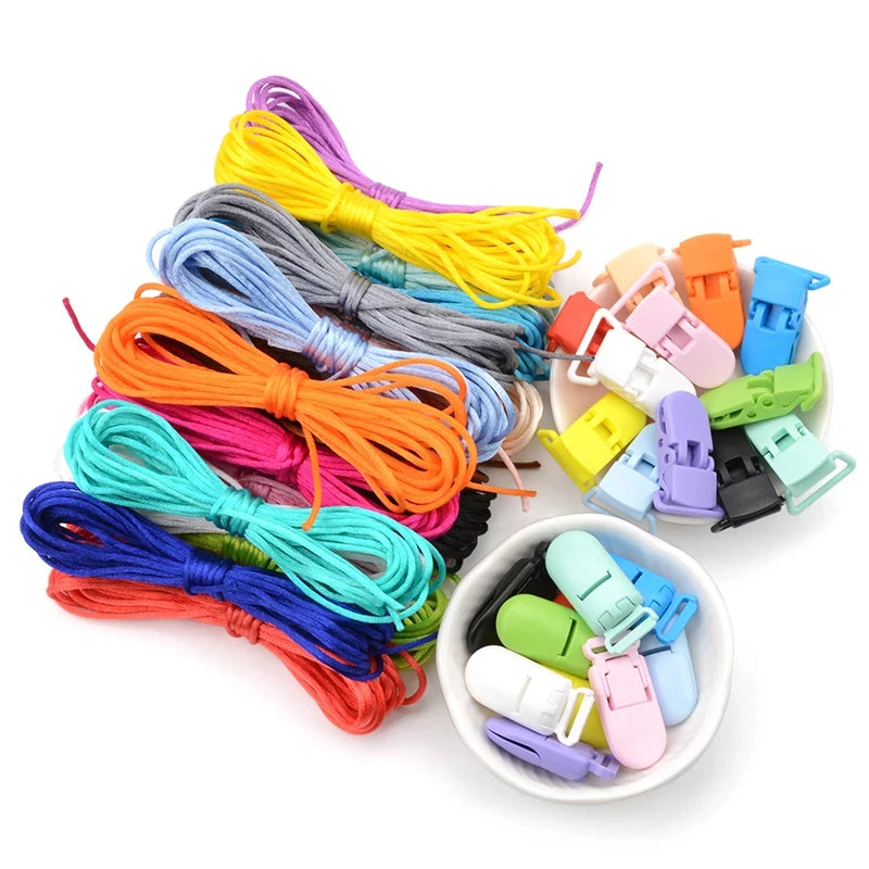 LOFCA-Colorful Nylon Cord for Baby Teething Ring, Pacifier Clip, DIY Accessories, Necklace, Pendant, Jewelry Making 