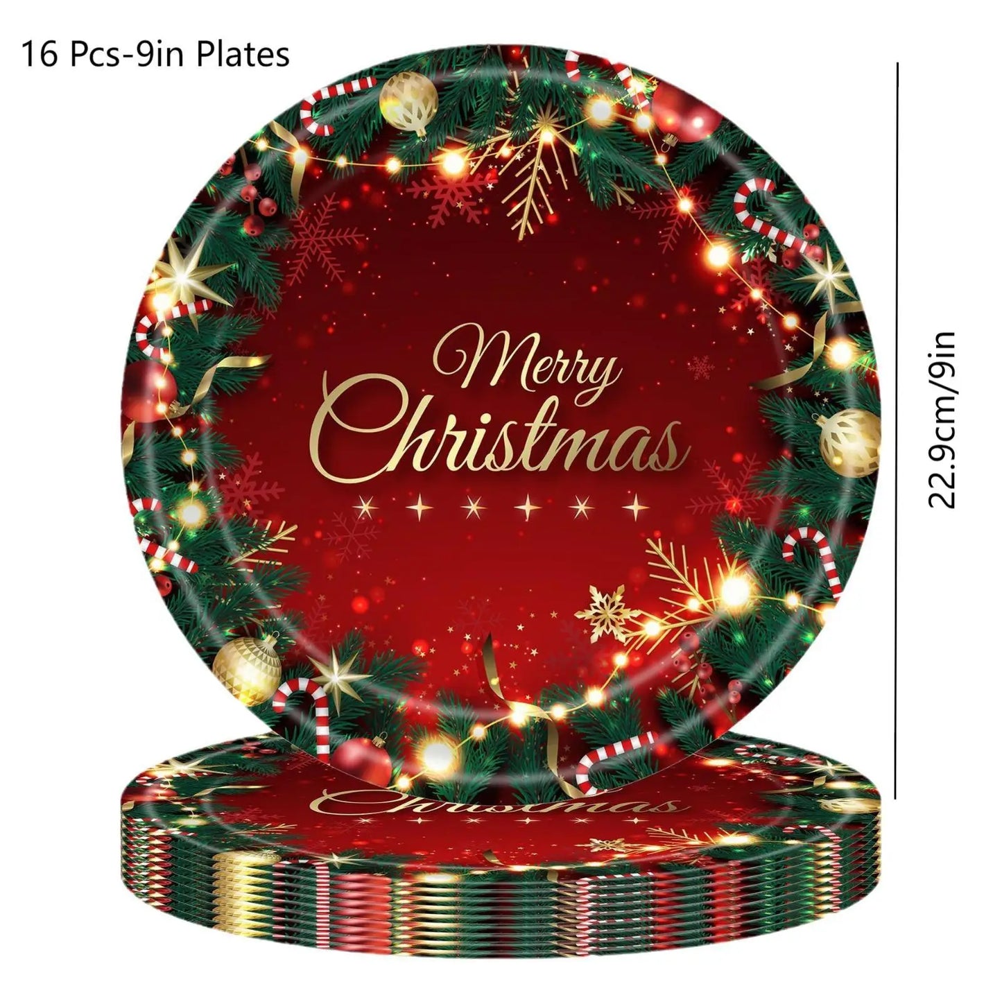 Louça Descartável De Festa De Natal, Fontes De Festa, Papel, Pratos, Copos, Guardanapos, Toalha De Mesa