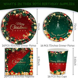 Vajilla desechable para fiesta de Navidad, artículos para fiestas, papel, platos, vasos, servilletas y manteles. 