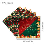 Vajilla desechable para fiesta de Navidad, artículos para fiestas, papel, platos, vasos, servilletas y manteles. 