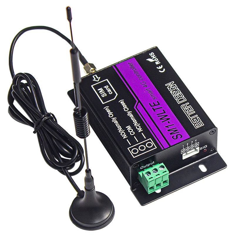 LTE 4G GSM Remote Power Switch 1 CH GSM Relay Controller SM1-WLTE Call SMS APP Control Motor Lock Gate Opener 