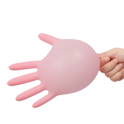 Pink Disposable Nitrile Latex Gloves, Powder Free, Household Cleaning, Salon Work, Kitchen, 20 Pcs, 50 Pcs, 100Pcs 