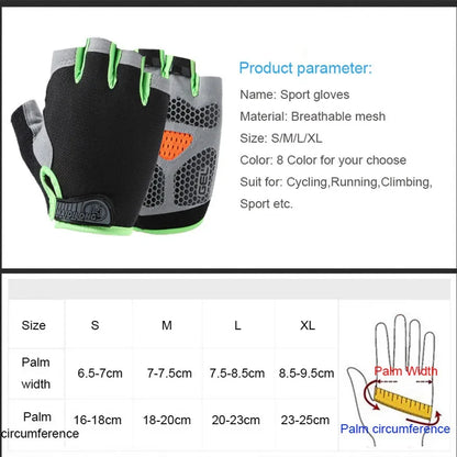 Men Women Gym Gloves Weight Lifting Dumbbell Fitness Sport Training Exercise Gloves Non-slip Breathable Fingerless Cycling Gloves 