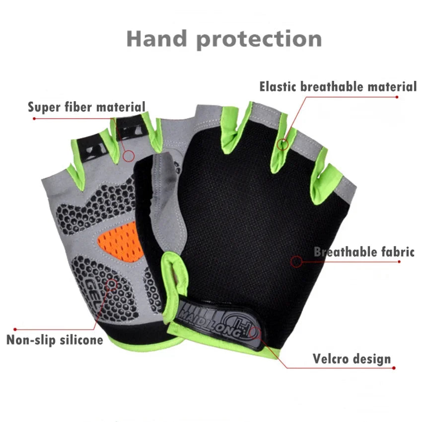 Men Women Gym Gloves Weight Lifting Dumbbell Fitness Sport Training Exercise Gloves Non-slip Breathable Fingerless Cycling Gloves 