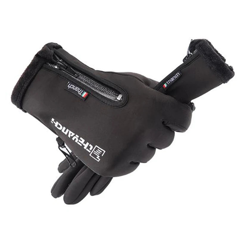 Guantes de moto para exteriores, de invierno, térmicos, forrados de polar, resistentes al agua, para pantalla táctil, impermeables 