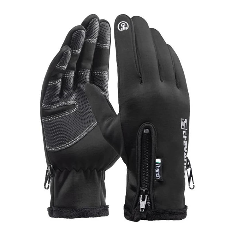 Guantes de moto para exteriores, de invierno, térmicos, forrados de polar, resistentes al agua, para pantalla táctil, impermeables 