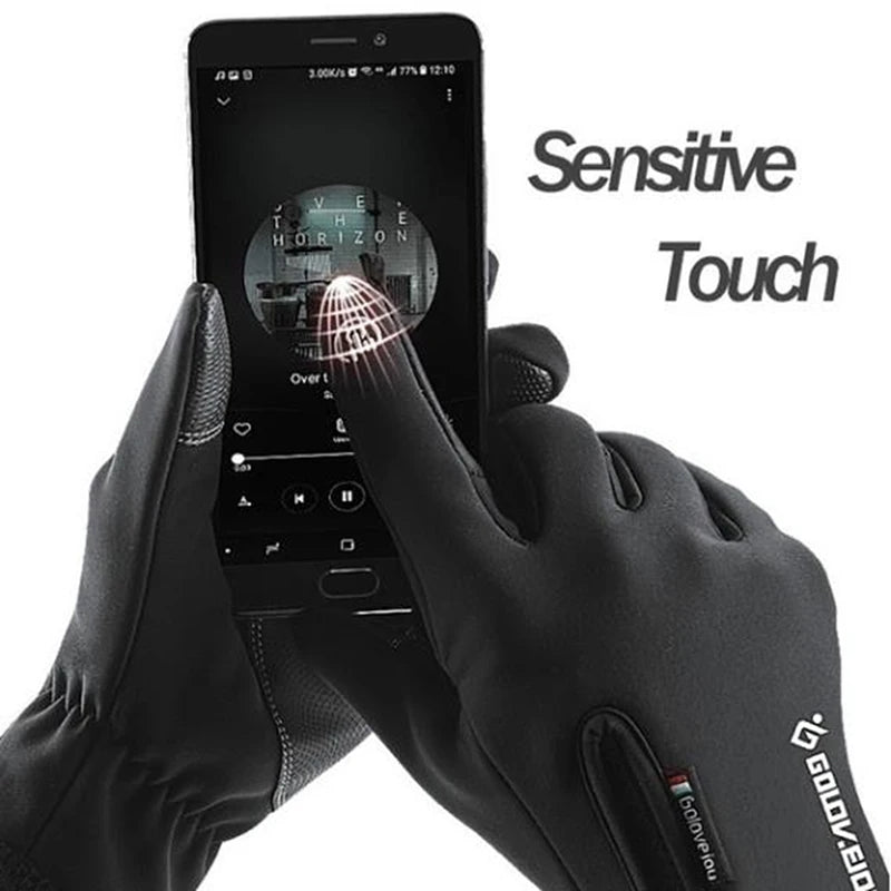 Guantes de moto para exteriores, de invierno, térmicos, forrados de polar, resistentes al agua, para pantalla táctil, impermeables 