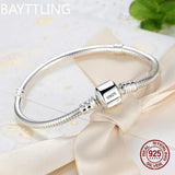 Pulsera de plata de ley 925 con dijes de hueso de serpiente, original, hecha a mano y de lujo para mujer. 