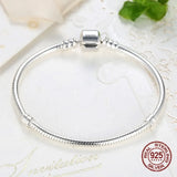 Pulsera de plata de ley 925 con dijes de hueso de serpiente, original, hecha a mano y de lujo para mujer. 