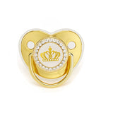Luxo bebê recém-nascido chupeta coroa de strass chupeta infantil mordedor silicone chupeta titular manequim chuveiro do bebê presente