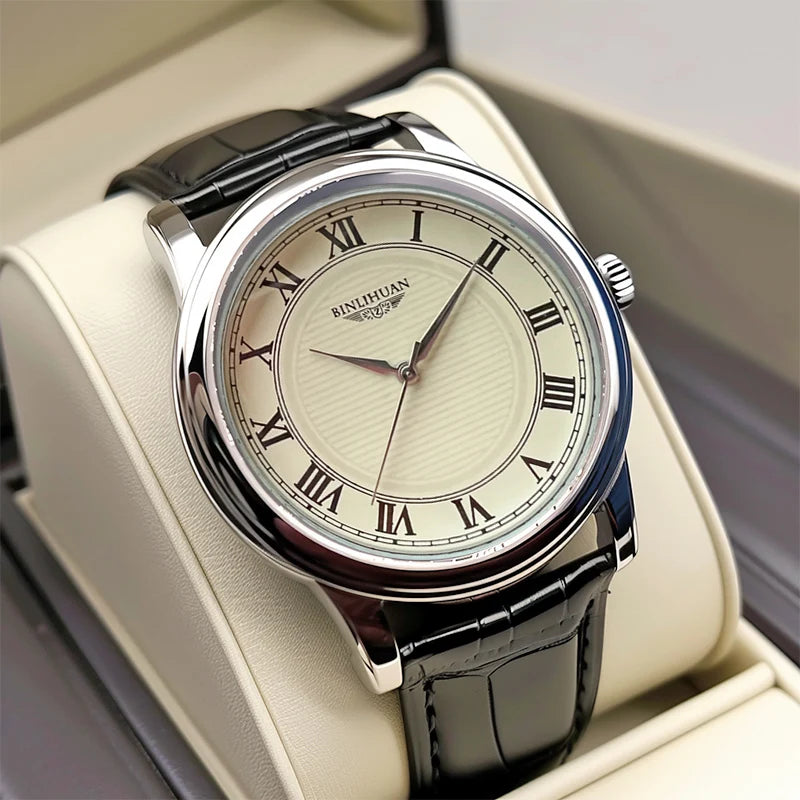 Luxo novo relógio masculino à prova dwaterproof água relógio automático tendência negócios simples bonito relógio de quartzo