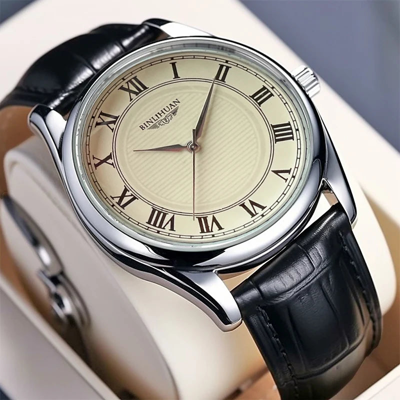 Luxo novo relógio masculino à prova dwaterproof água relógio automático tendência negócios simples bonito relógio de quartzo