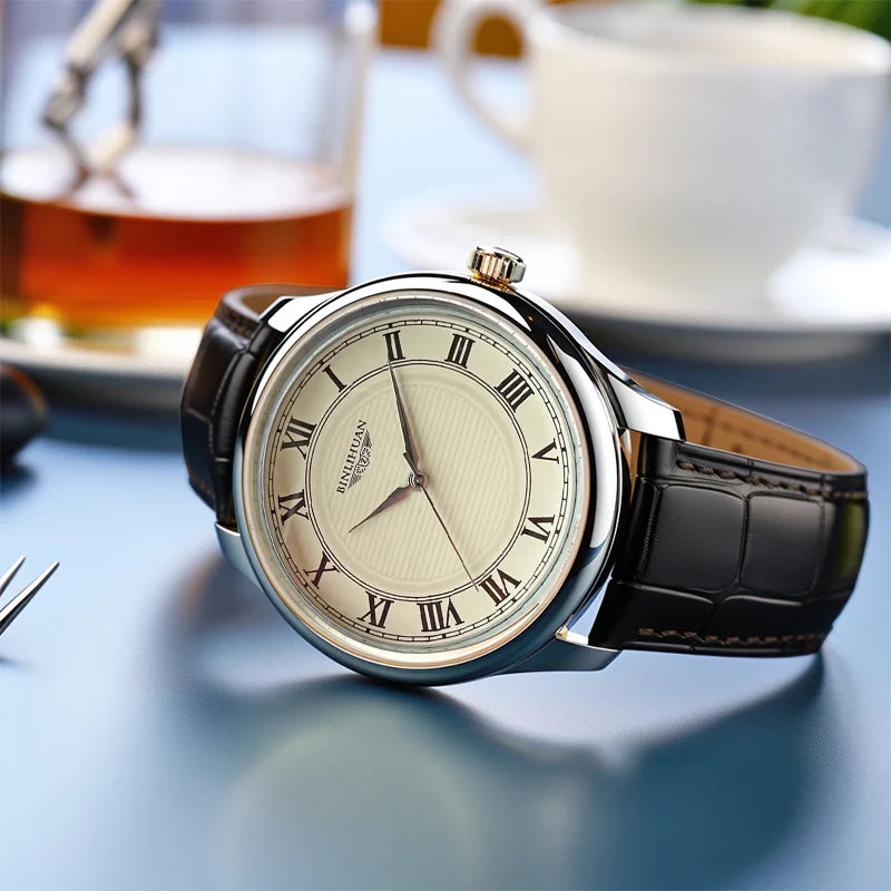 Luxo novo relógio masculino à prova dwaterproof água relógio automático tendência negócios simples bonito relógio de quartzo