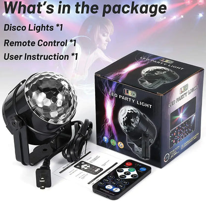 Colorful Strobe Light with Remote Control, Disco Ball Lamps, Stage Activated, Home, Bedroom, Parties, Kids Birthday, Wedding, Bar 