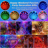Luz estroboscópica colorida com controle remoto, Disco Ball Lamps, Palco Ativado, Casa, Quarto, Festas, Aniversário de Crianças, Casamento, Bar