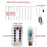 Cortina de luces LED para dormitorio, guirnalda navideña, guirnalda de luces, decoración para bodas, hogar, iluminación, USB, 3 x 3/3 x 2/3 x 1, 1 unidad 
