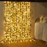 Luzes de folha verde para decoração, Videira artificial Ivy, Luz de fada para festa de casamento, Natal, Planta de parede, 2m-10m