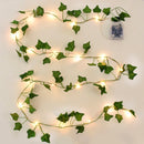 Green Leaf Lights for Decoration, Artificial Ivy Vine, Fairy Light for Wedding Party, Christmas, Wall Plant, 2m-10m 
