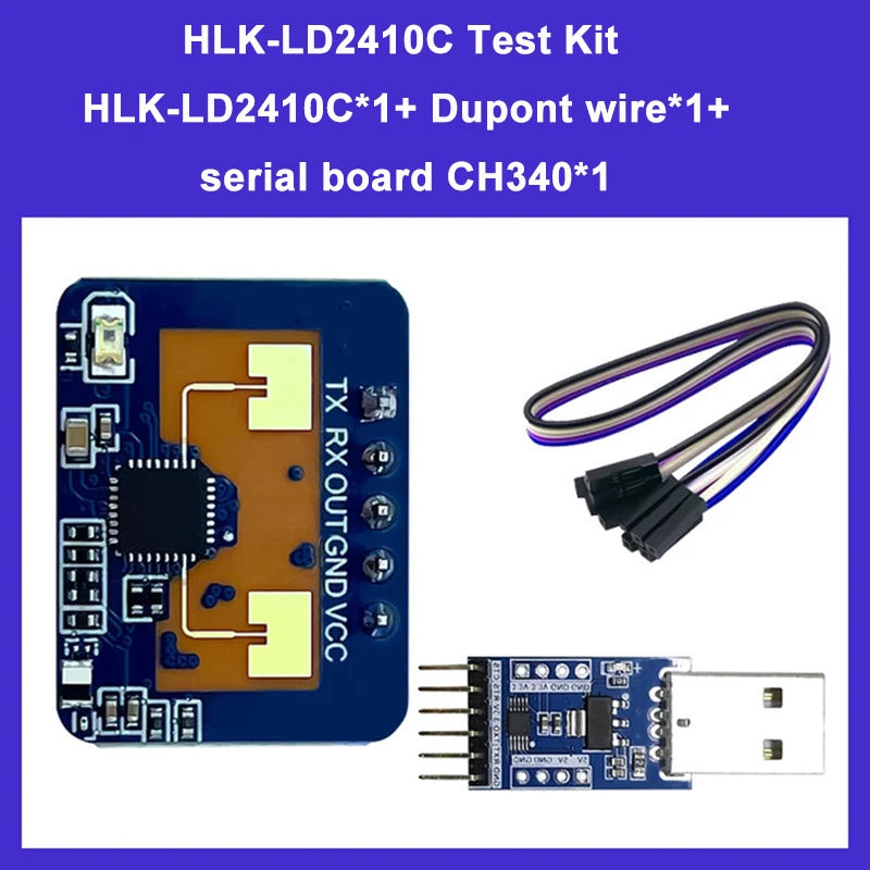 Módulo de Movimento Sensor Radar Pressão Humana, HLK-LD2410C, LD2410, LD2420, LD2410S, 24GHz, mmWave, 5m, Novo