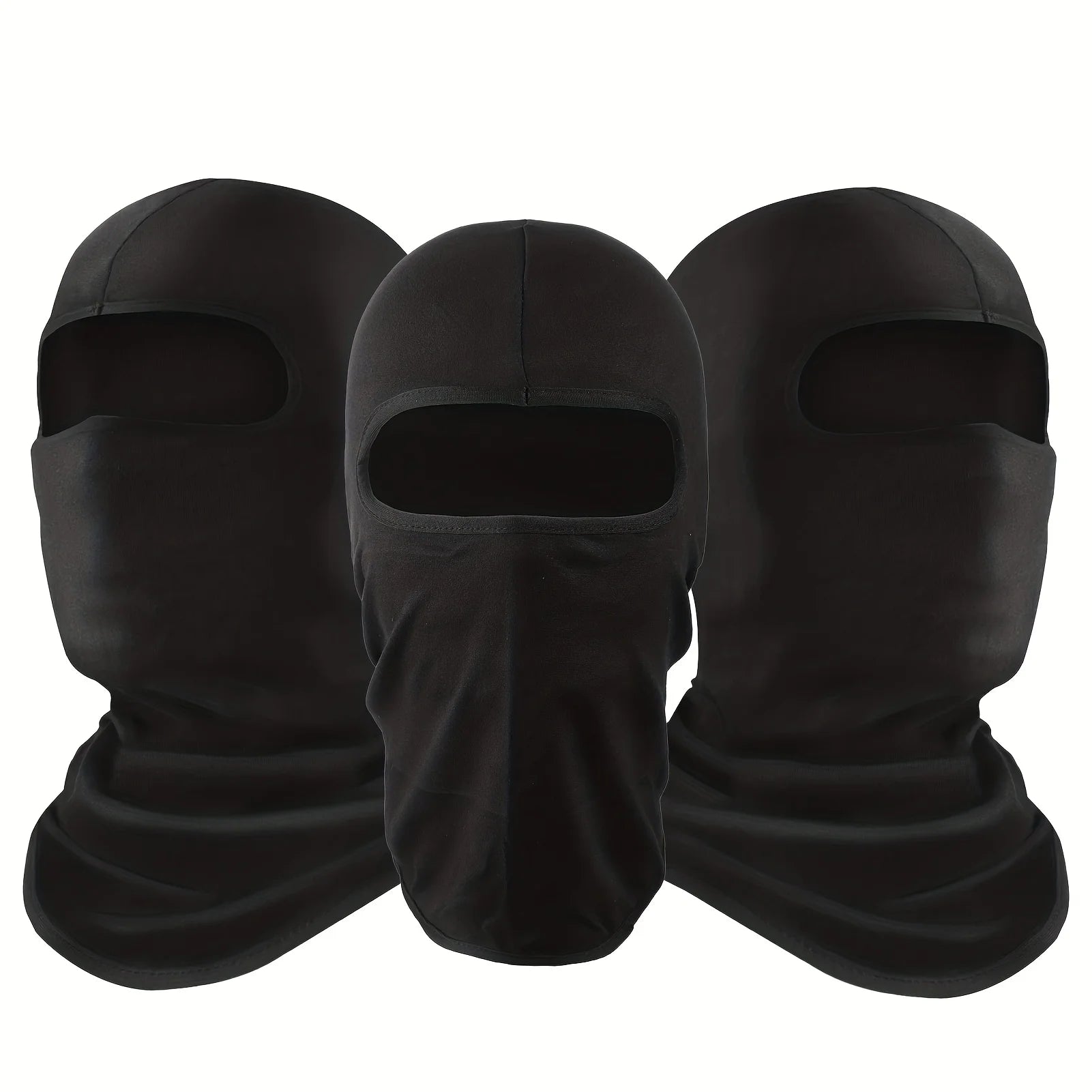 Pasamontañas negro transpirable con protección UV, bufanda refrescante para verano, ideal para ciclismo, motociclismo y esquí (3 unidades) 
