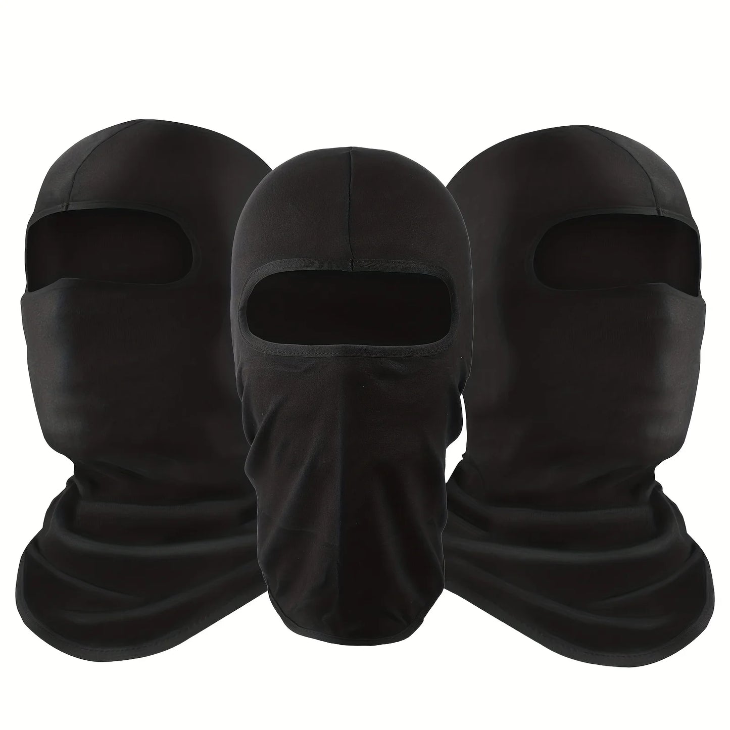 Pasamontañas negro transpirable con protección UV, bufanda refrescante para verano, ideal para ciclismo, motociclismo y esquí (3 unidades) 