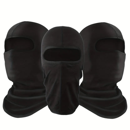 Pasamontañas negro transpirable con protección UV, bufanda refrescante para verano, ideal para ciclismo, motociclismo y esquí (3 unidades) 