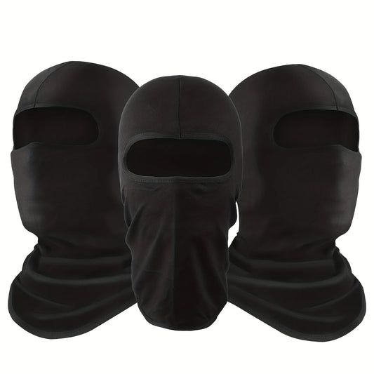 Pasamontañas negro transpirable con protección UV, bufanda refrescante para verano, ideal para ciclismo, motociclismo y esquí (3 unidades) 