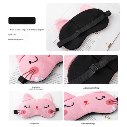 Antifaz de peluche suave para dormir, bonito antifaz con forma de ojo de gato, antifaz para dormir saludable 