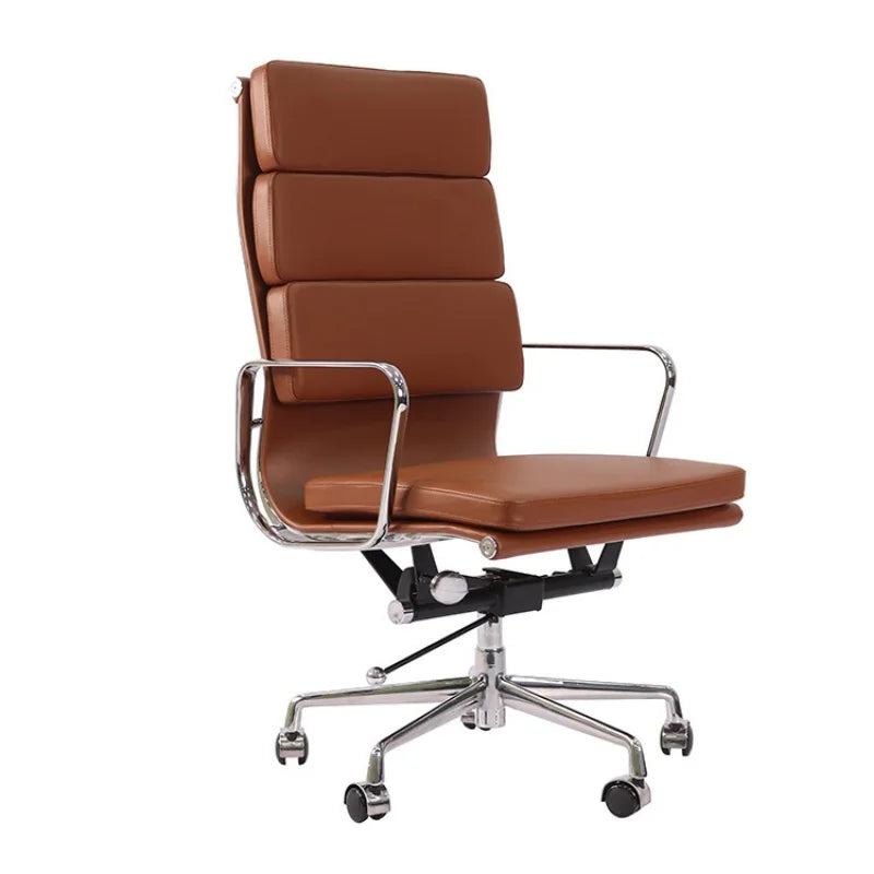 High Low Back Leather Furniture Genuine Leather Office Chair Alloy Base Black White Brown Furniture Sets WRXYH 