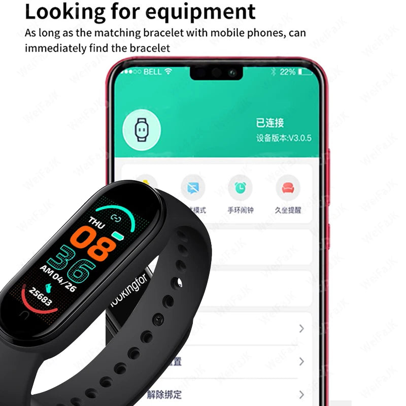 M6 Smart Watch Fitness Tracker Men Women Sports Bracelet Heart Rate Blood Pressure Monitor Waterproof Multifunction Watches 