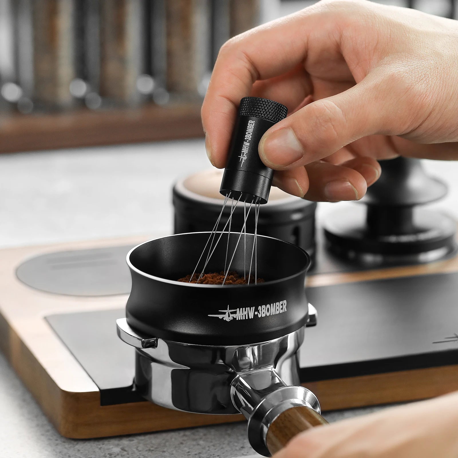 MHW-3BOMBER Funil Dosagem Magnética, Espresso Dosing Ring, Fit 58mm Portafilter, Chic Casa Barista Acessórios, 10 Ímãs