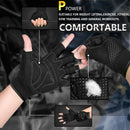 MOREOK-Men's Non-Slip Gloves 3mm Pads Pull Up Strength Training Weight Lifting Kettlebell Workout Exercise Fitness 