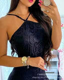 2022 Summer New Women's Pink Lace Spliced ​​Jumpsuit Hanging Neck Sleeveless Casual Daily Sling Streetwear Y2K 