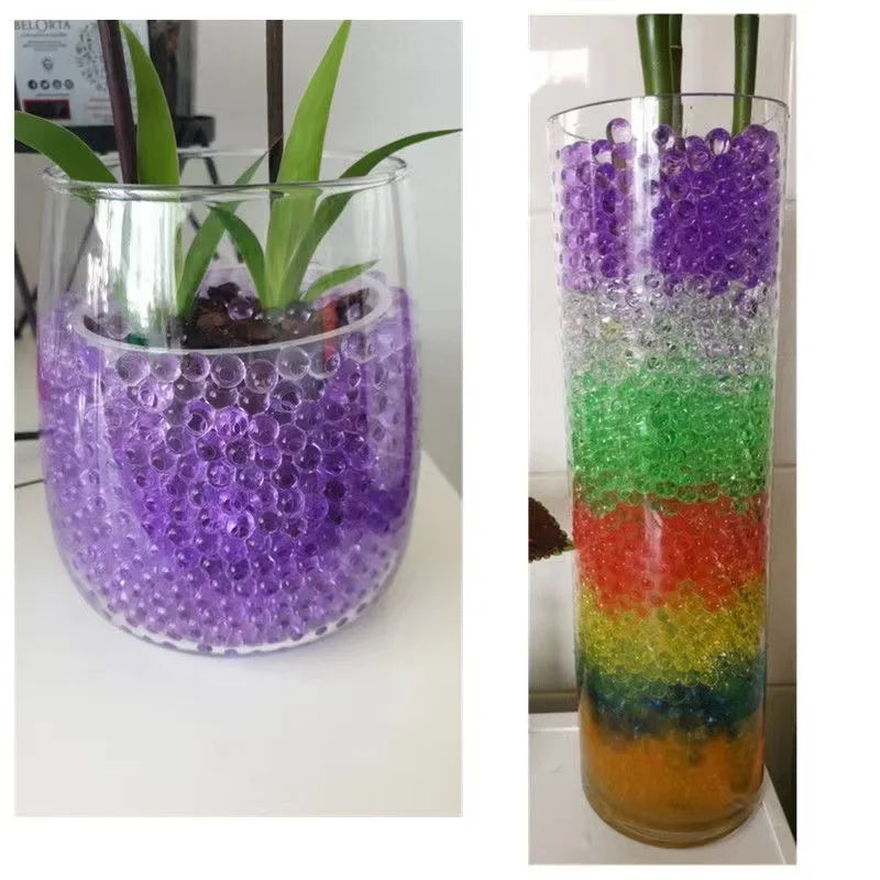 Bolas mágicas de hidrogel de agua para niños, barro cristalino, perlas de agua para niños, cultivo de flores, juguetes en maceta, decoración del hogar 