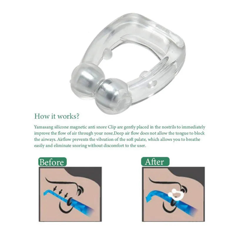 Magnetic Snore Stopper Ring, Nasal Dilators, Aid Device with Case, Stop Snoring Nose Clip, Night, Easy Breathe, 1, 2, 4 pcs 