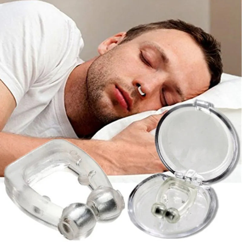 Magnetic Snore Stopper Ring, Nasal Dilators, Aid Device with Case, Stop Snoring Nose Clip, Night, Easy Breathe, 1, 2, 4 pcs 