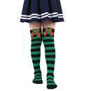 Striped Mesh Over Knee Socks for Girls, Princess Over Knee Socks for Party, Sweet Christmas Socks for Wedding, 17 Colors, Spring and Autumn