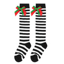 Striped Mesh Over Knee Socks for Girls, Princess Over Knee Socks for Party, Sweet Christmas Socks for Wedding, 17 Colors, Spring and Autumn